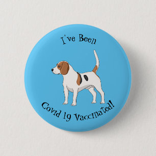 Badge Rond 5 Cm illustration de dessin animé de chien Beagle