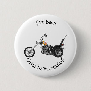 Badge Rond 5 Cm Illustration de dessin animé de moto chopper 1950