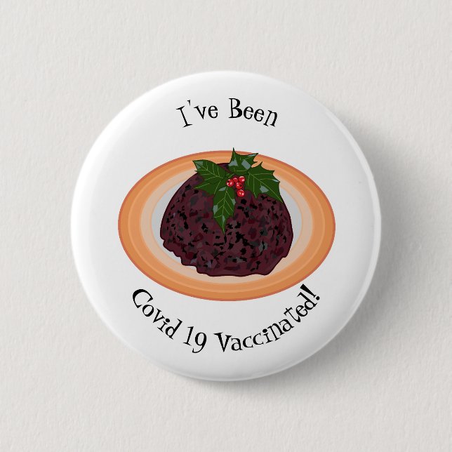 Badge Rond 5 Cm Illustration de dessin animé de pudding de Noël (Devant)