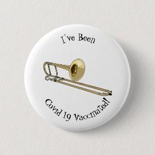 Badge Rond 5 Cm Illustration de dessin animé de Trombone