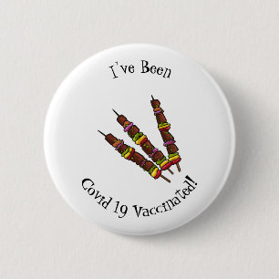 Badge Rond 5 Cm Illustration de dessin animé Kebab ou kabob