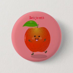 Badge Rond 5 Cm Illustration de dessin animé sur la pomme de danse