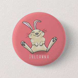 Badge Rond 5 Cm Illustration de dessin de lapin lapin mou