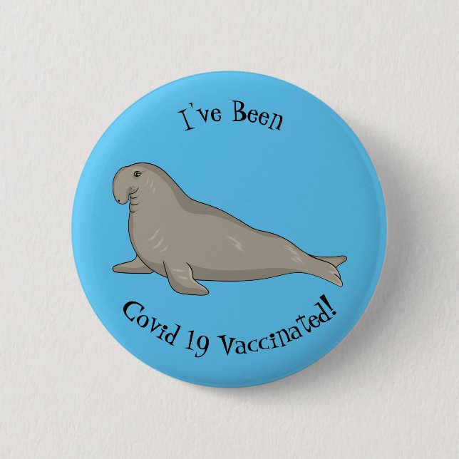Badge Rond 5 Cm Illustration de dessin de phoque éléphant (Devant)