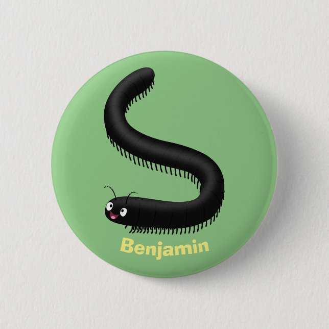 Badge Rond 5 Cm Illustration de dessin mignon millipede (Devant)