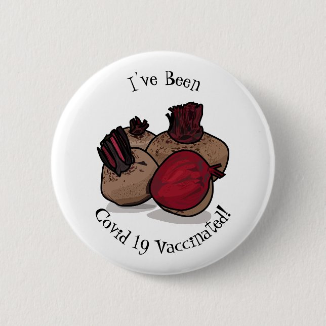 Badge Rond 5 Cm Illustration de dessin sur la betterave (Devant)