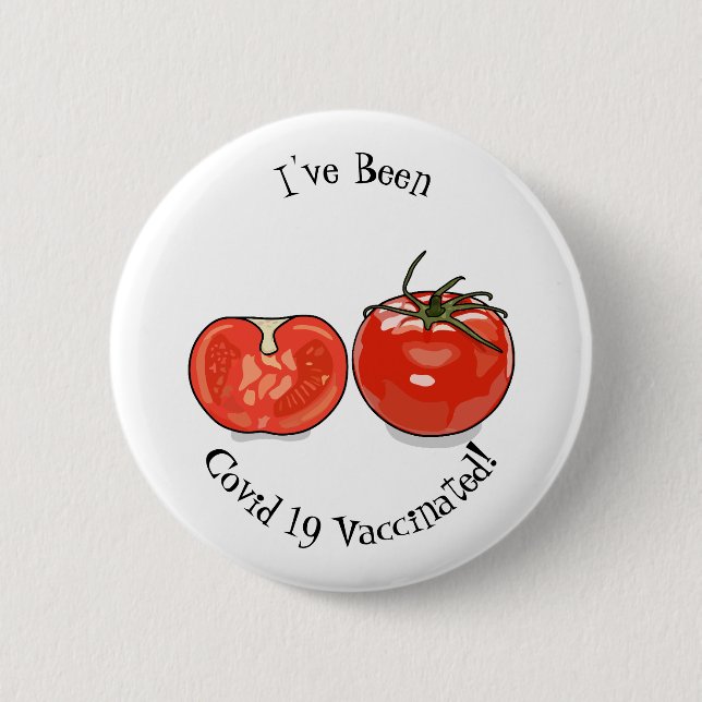 Badge Rond 5 Cm Illustration de dessin sur la tomate (Devant)