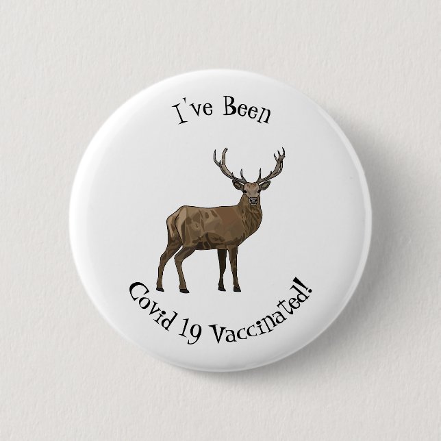 Badge Rond 5 Cm Illustration de dessin sur le cerf (Devant)