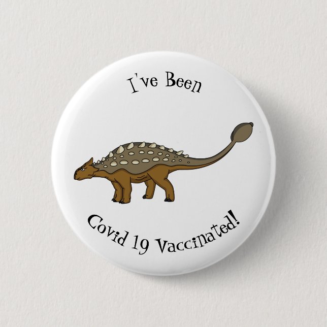 Badge Rond 5 Cm Illustration de dinosaure blindé Ankylosaurus (Devant)