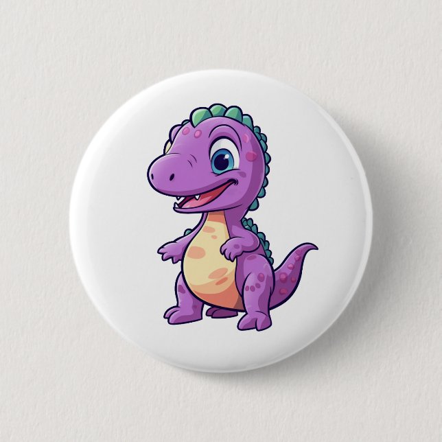Badge Rond 5 Cm Illustration de dinosaure de dessin (Devant)