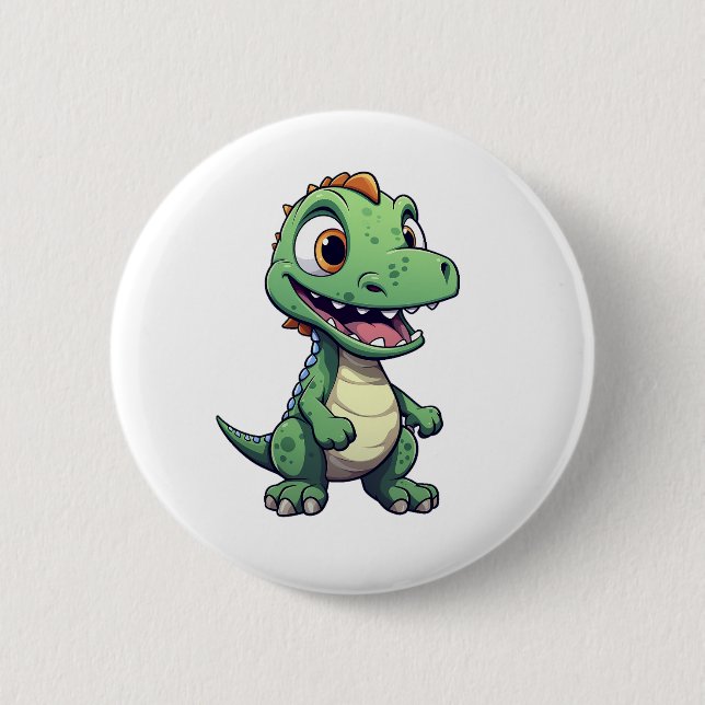 Badge Rond 5 Cm Illustration de dinosaure de dessin (Devant)