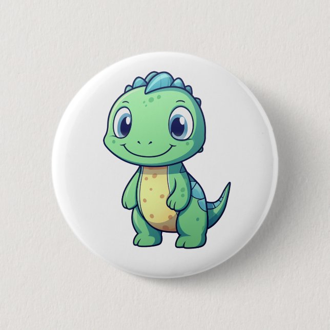 Badge Rond 5 Cm Illustration de dinosaure de dessin (Devant)