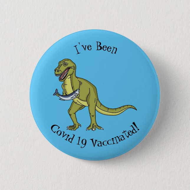 Badge Rond 5 Cm Illustration de dinosaure T rex drôle (Devant)