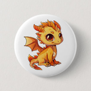 Badge Rond 5 Cm Illustration de dragon de dessin animé