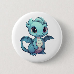 Badge Rond 5 Cm Illustration de dragon de dessin animé