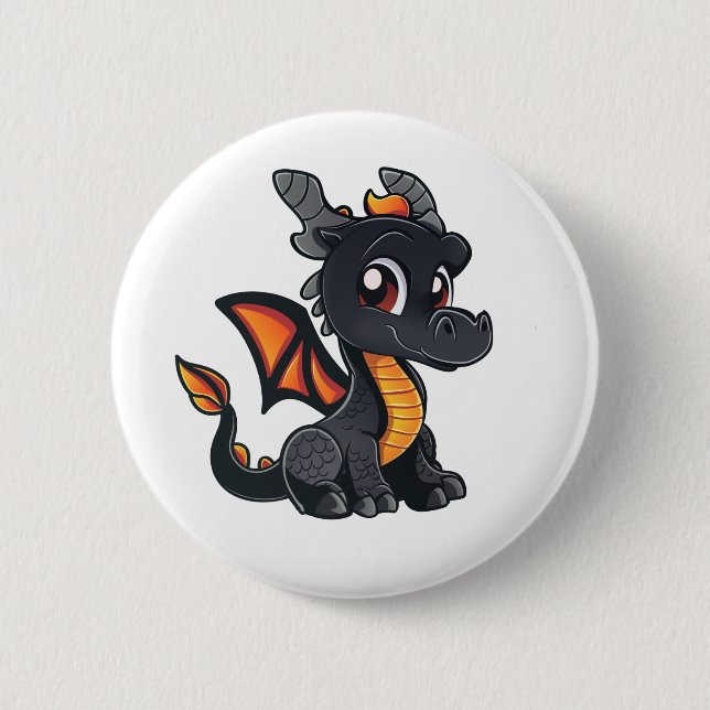 Badge Rond 5 Cm Illustration de dragon de dessin animé (Devant)