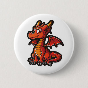 Badge Rond 5 Cm Illustration de dragon de dessin animé