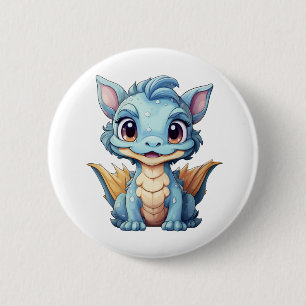 Badge Rond 5 Cm Illustration de dragon de dessin animé