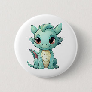 Badge Rond 5 Cm Illustration de dragon de dessin animé