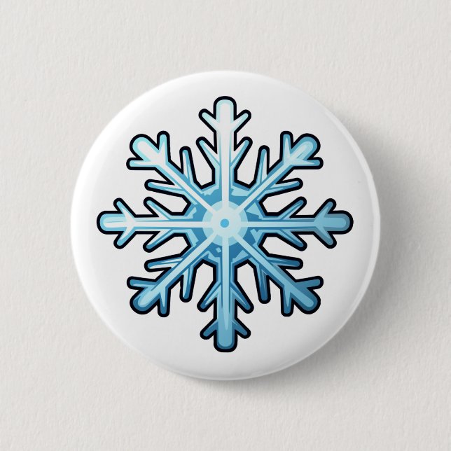 Badge Rond 5 Cm Illustration de flocon de neige de dessin (Devant)