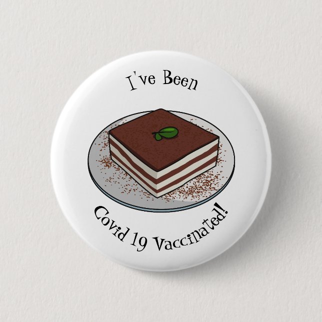 Badge Rond 5 Cm Illustration de gâteau de Tiramisu (Devant)
