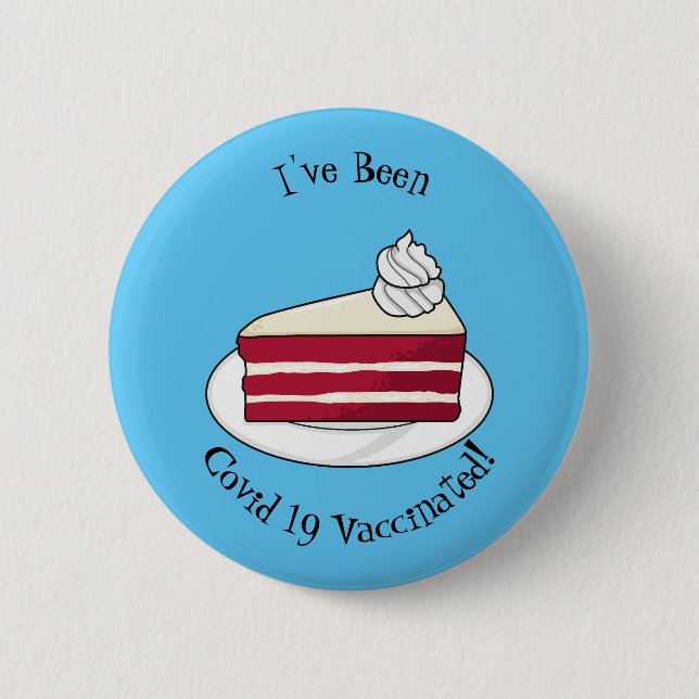 Badge Rond 5 Cm Illustration de gâteau en velours rouge (Devant)