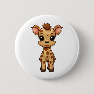 Badge Rond 5 Cm Illustration de girafe cartoon