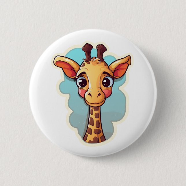 Badge Rond 5 Cm Illustration de girafe cartoon (Devant)