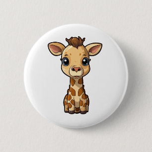 Badge Rond 5 Cm Illustration de girafe de dessin animé