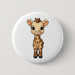 Badge Rond 5 Cm Illustration de girafe de dessin animé