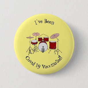 Badge Rond 5 Cm Illustration de kit de batterie