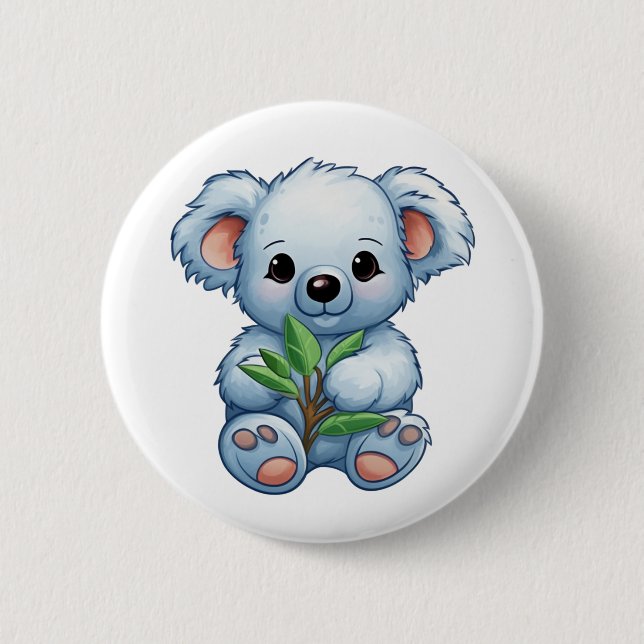 Badge Rond 5 Cm Illustration de koala du dessin animé (Devant)