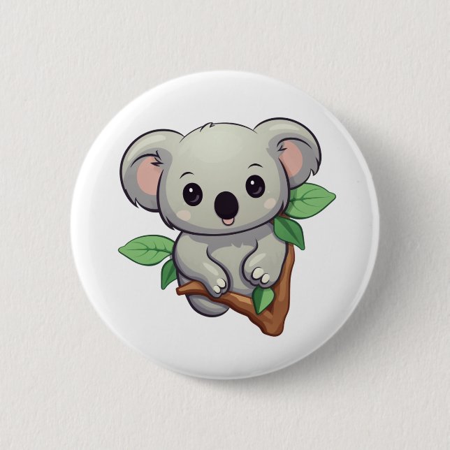 Badge Rond 5 Cm Illustration de koala du dessin animé (Devant)