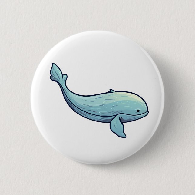 Badge Rond 5 Cm Illustration de la baleine à dessin (Devant)