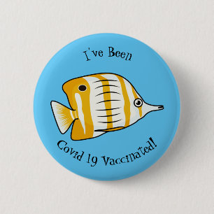 Badge Rond 5 Cm Illustration de la caricature du poisson papillon 