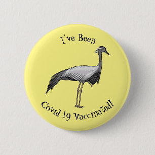 Badge Rond 5 Cm Illustration de la grue Demoiselle