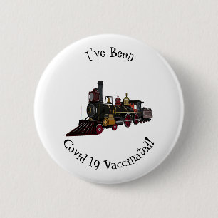 Badge Rond 5 Cm Illustration de la locomotive à vapeur