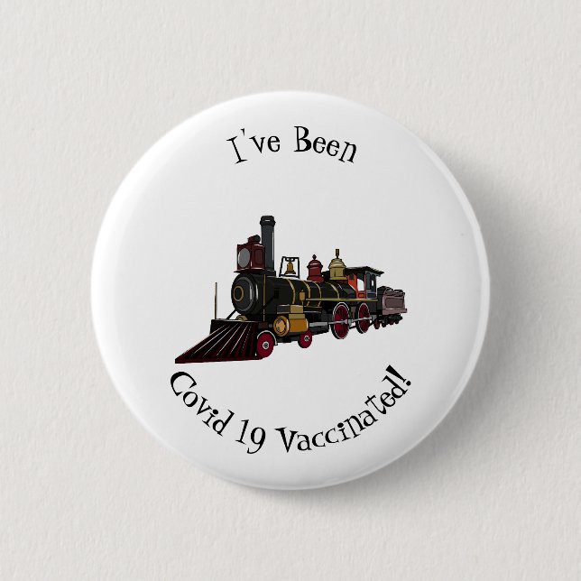 Badge Rond 5 Cm Illustration de la locomotive à vapeur (Devant)
