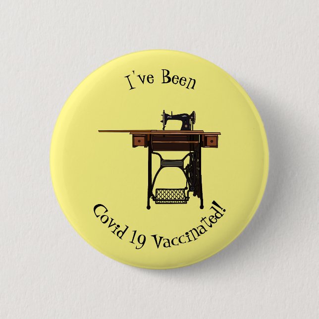 Badge Rond 5 Cm Illustration de la machine à coudre (Devant)
