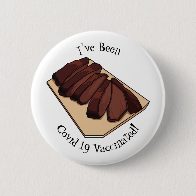 Badge Rond 5 Cm Illustration de la poitrine de boeuf (Devant)