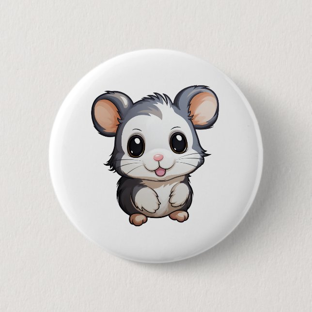 Badge Rond 5 Cm Illustration de la souris de dessin (Devant)