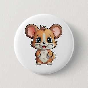 Badge Rond 5 Cm Illustration de la souris de dessin