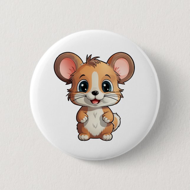 Badge Rond 5 Cm Illustration de la souris de dessin (Devant)