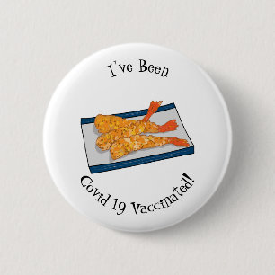 Badge Rond 5 Cm Illustration de la tempura crevette