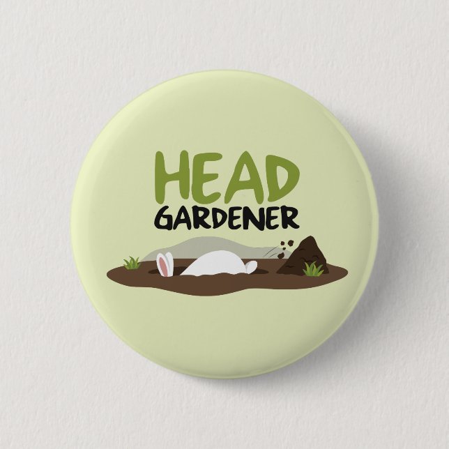 Badge Rond 5 Cm Illustration de la tête du jardinier (Devant)