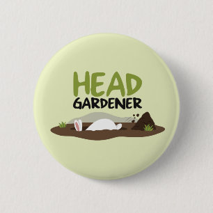 Badge Rond 5 Cm Illustration de la tête du jardinier