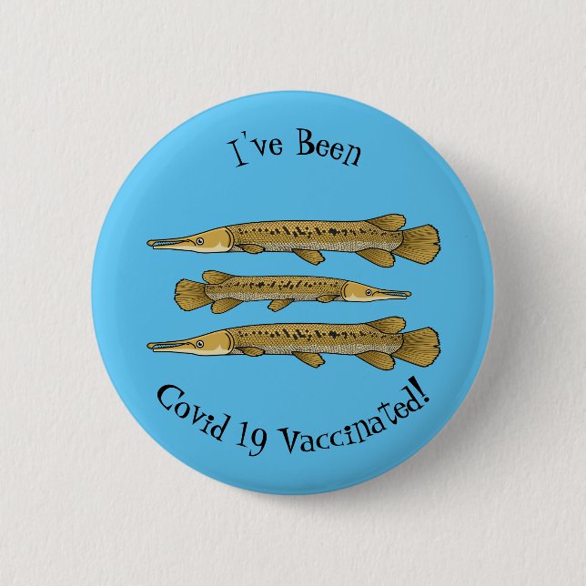 Badge Rond 5 Cm Illustration de l'alligator garfish (Devant)