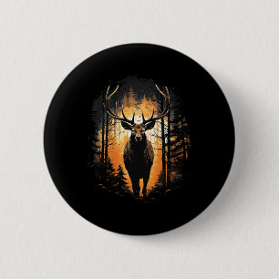 Badge Rond 5 Cm Illustration de l'animal sauvage du cerf forestier