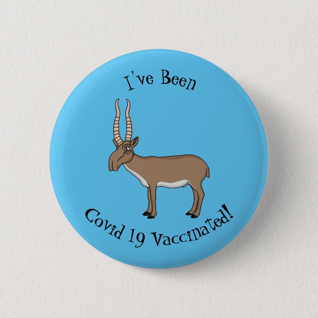 Badge Rond 5 Cm Illustration de l'antilope de Saiga (Devant)