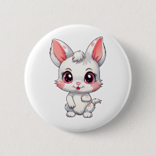 Badge Rond 5 Cm Illustration de lapin de dessin